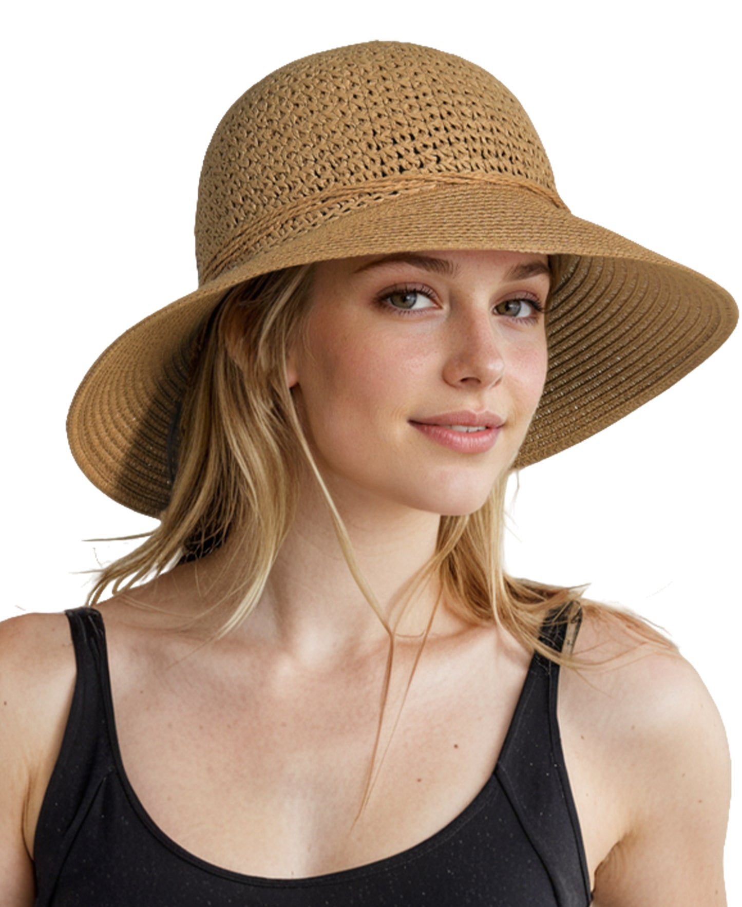 Beach Hats For Women Packable Crochet Hat Summer Straw Sun Hat For Travel