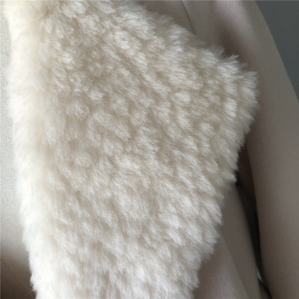 Jaxmonoy Fashion Office Ladies Mid-length Style Cashmere Coat With Sheep Fleece