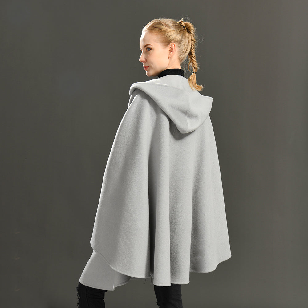 Jaxmonoy Fashion Girls Double Sided Cashmere Wool Cloak