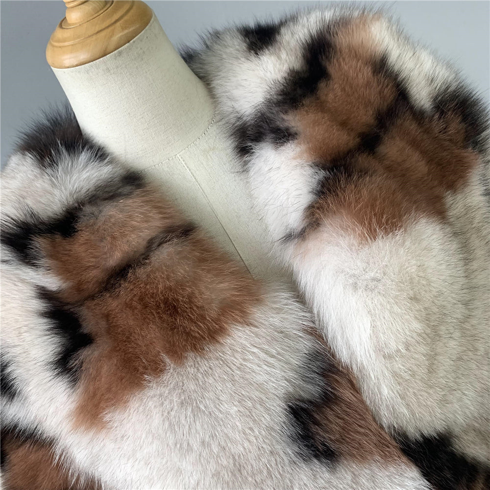 Jaxmonoy High Quality Warm Winter Female Real Fox Fur Coat