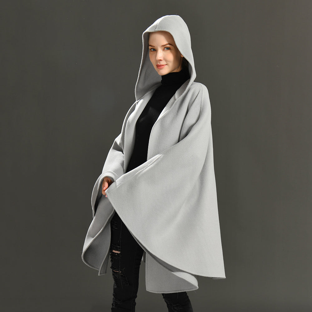 Jaxmonoy Fashion Girls Double Sided Cashmere Wool Cloak