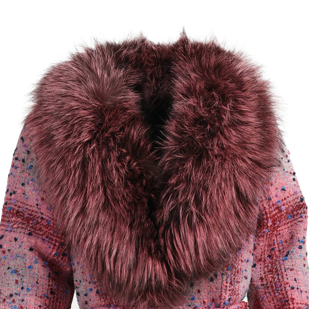 New Style Popular Double-sided Long Cashmere Coat With Real Fox Fur Wholesale Custom Wool Trench Coat Women