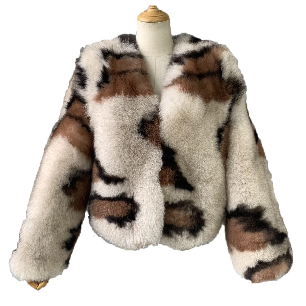 Jaxmonoy High Quality Warm Winter Female Real Fox Fur Coat