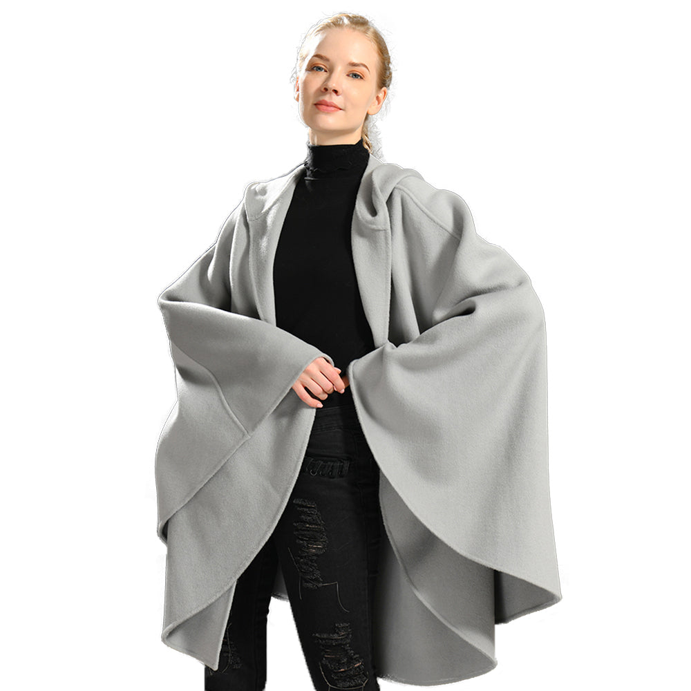 Jaxmonoy Fashion Girls Double Sided Cashmere Wool Cloak