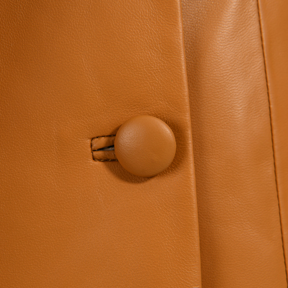 Winter Thick Warm Leather Trench Coat With Real Fox Fur Collar And Cuffs Fashion Long Genuine Leather Coat For Women