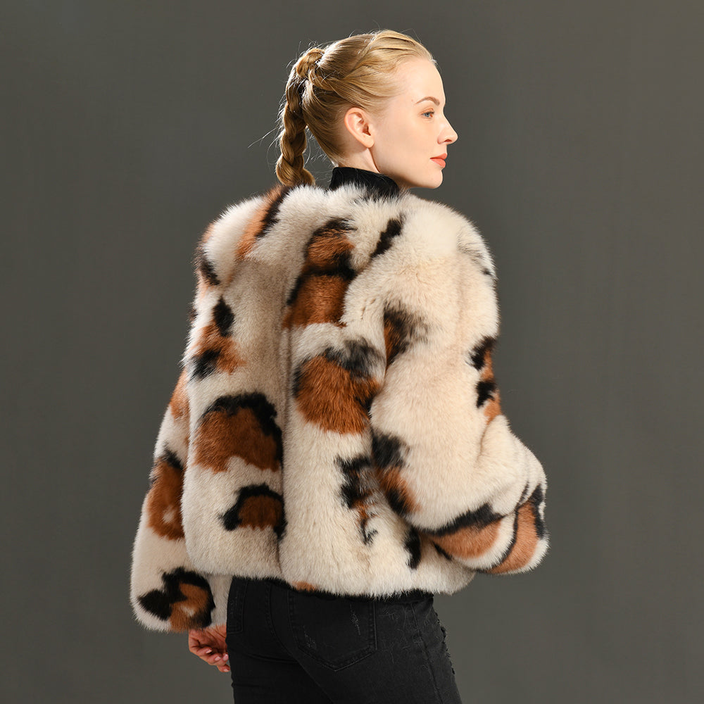 Jaxmonoy High Quality Warm Winter Female Real Fox Fur Coat