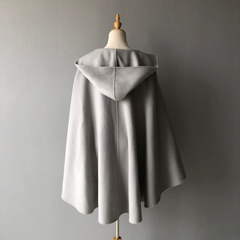 Jaxmonoy Fashion Girls Double Sided Cashmere Wool Cloak