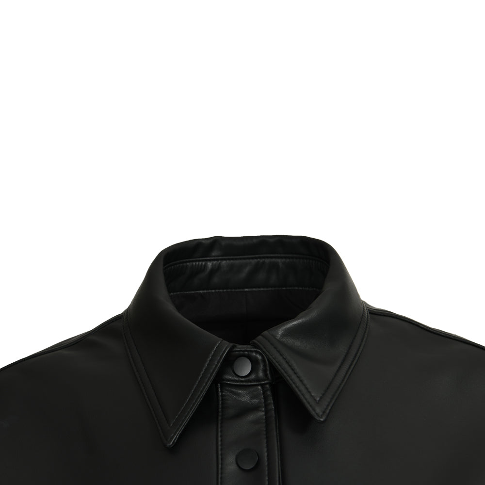 Popular V-neck Collar Regular Length Women Genuine Sheepskin Leather Jackets