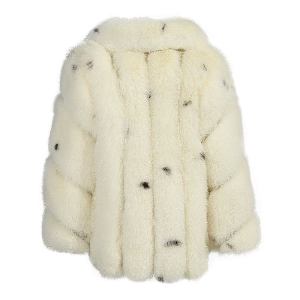 Fluffy Real Fox Fur Coat Luxury Fur Collar Wholesale Fur Lined Winter Coat