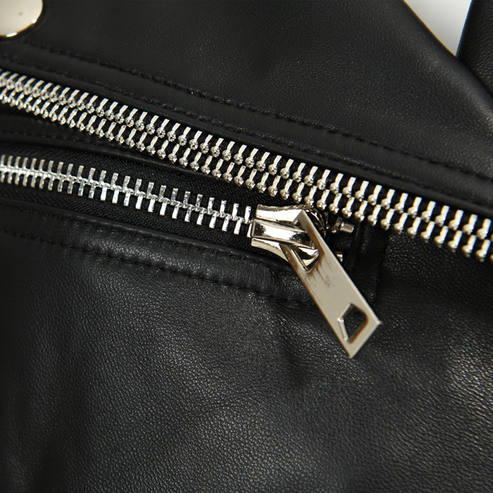 Women Genuine Sheepskin Leather Jackets Zipper Design Wholesale Custom Mens Leather Jacket