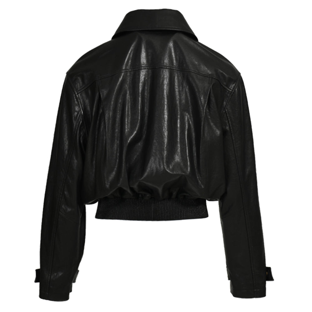 Ladies Cropped Leather Jackets Zipper Design Spring Wholesale Genuine Leather Jacket For Men