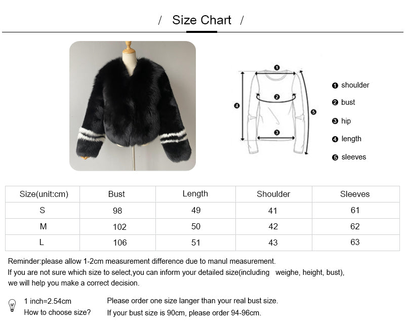 Crew Neck Fluffy Real Fox Fur Coat Custom Color for women