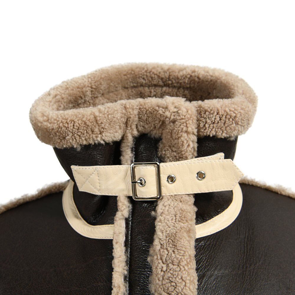 Genuine Shearling Jacket With Real Lamb Fur Lining Winter Womens