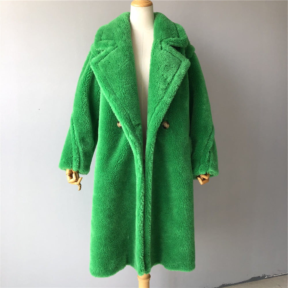 Jaxmonoy Sheep Shearling Coat Teddy Coat