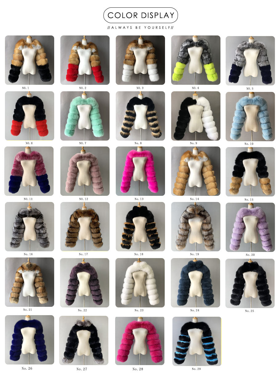 Jaxmonoy New Trend Winter Women Fashion Ladies Two Piece Real Raccoon Fur Sleeve