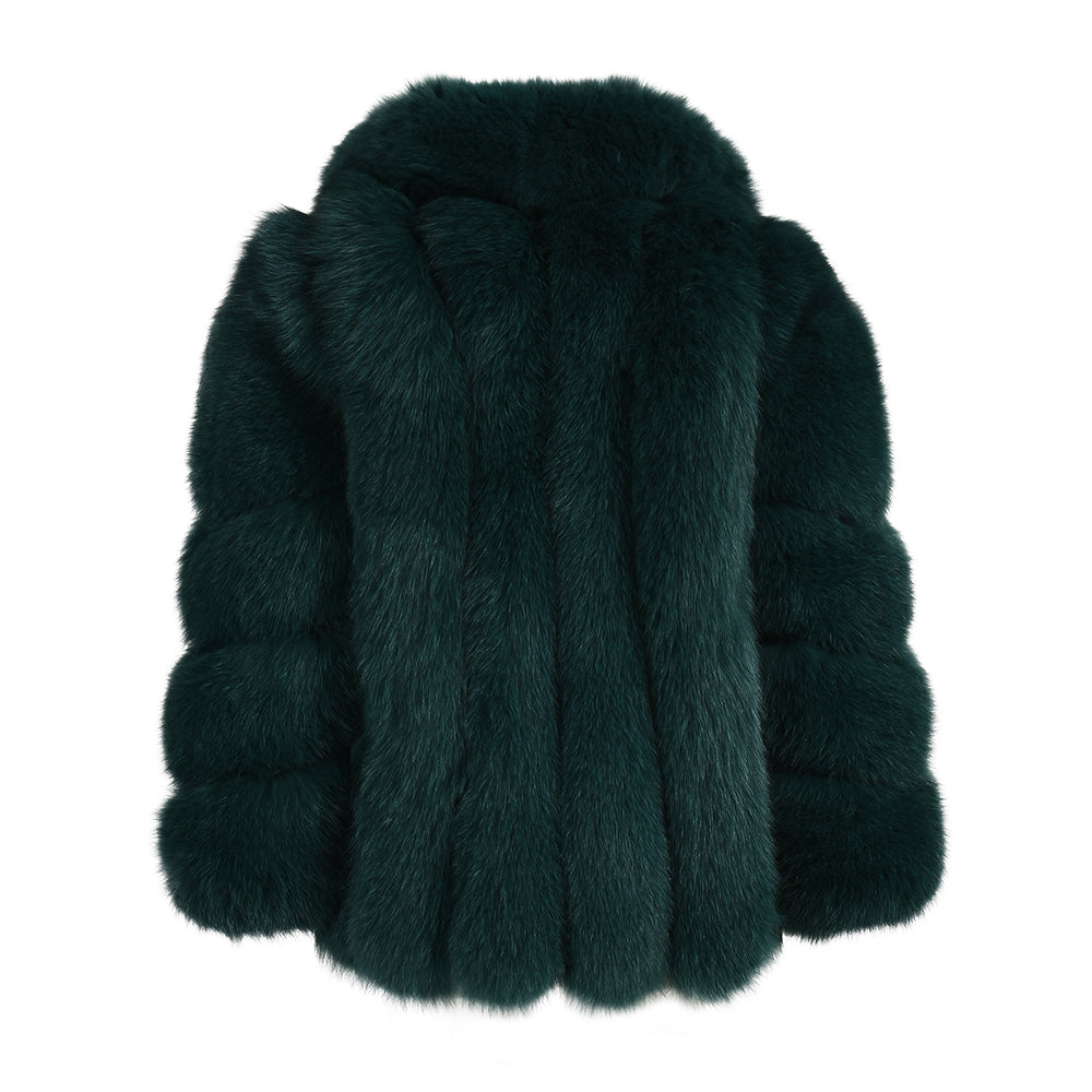Regular Length Hot Sale Thick Windproof Fluffy Real Fox Fur Coat Warm Winter Women Custom Fur Coat