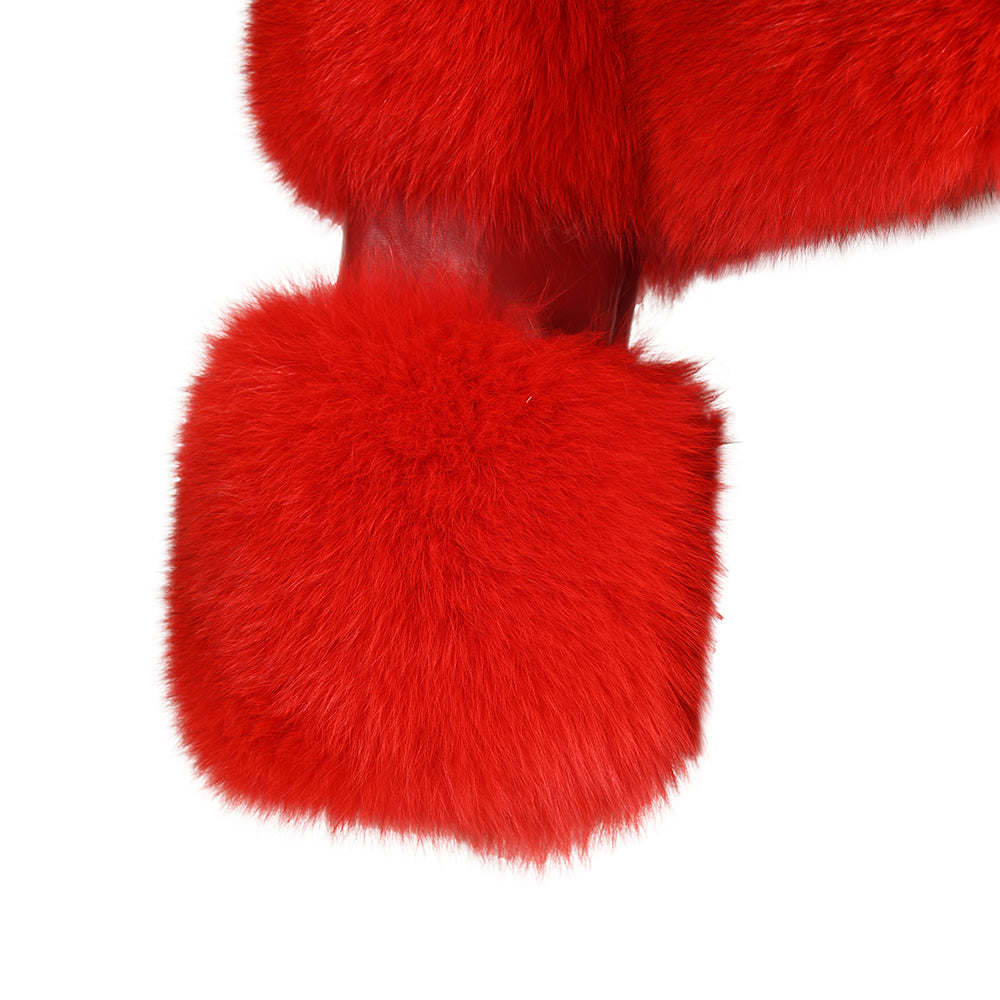 Winter Warm Real Fluffy Woman Cropped Fox Fur Jacket