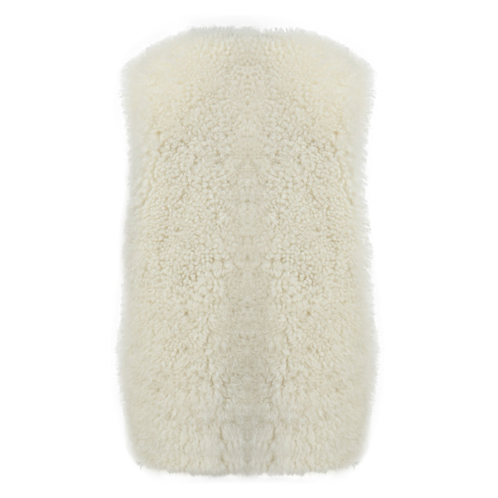 Winter Stylish V-neck Real Sheep Fur Gilet Custom Fashion Genuine Shearling Vest Women