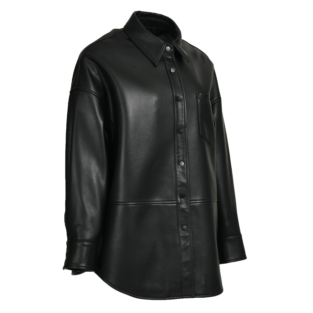 Popular V-neck Collar Regular Length Women Genuine Sheepskin Leather Jackets