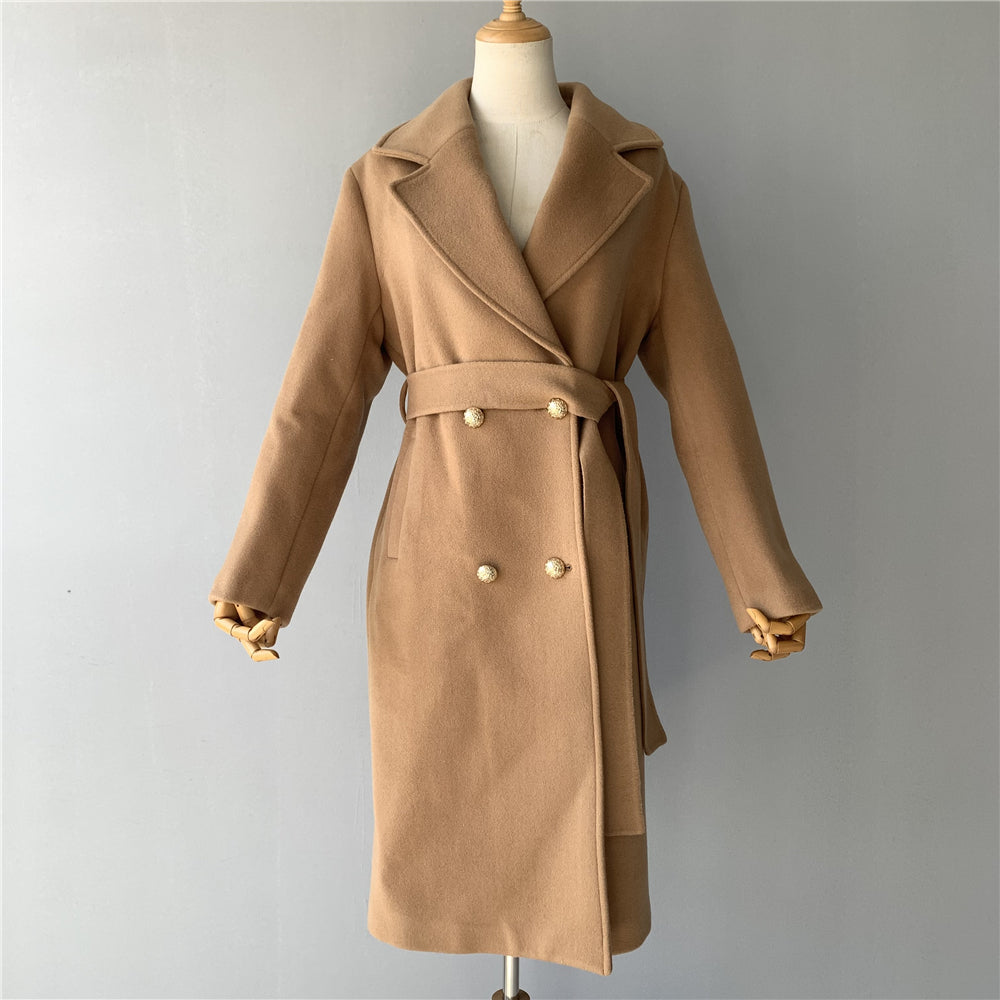 Jaxmonoy Stylish Cashmere Wool Coat With Polyester Lining