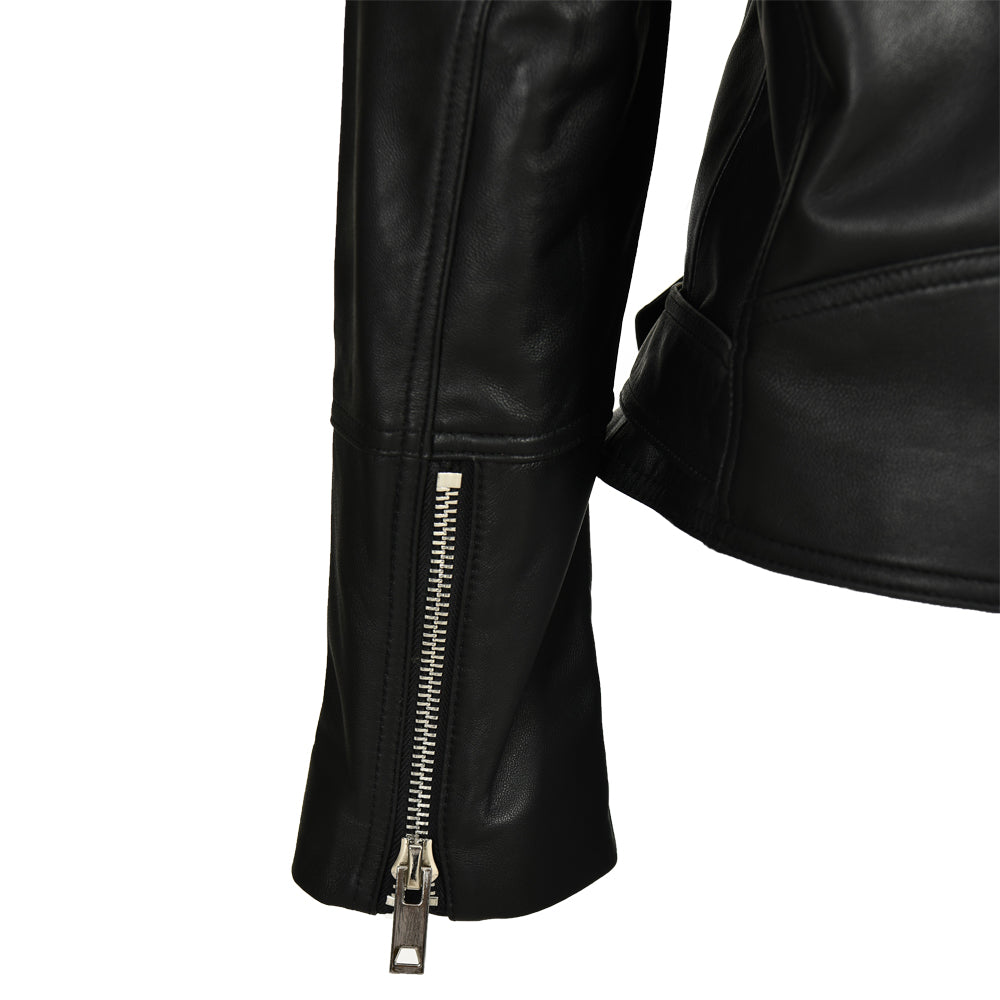 Women Genuine Sheepskin Leather Jackets Zipper Design Wholesale Custom Mens Leather Jacket