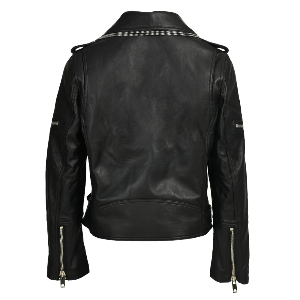 Women Genuine Sheepskin Leather Jackets Zipper Design Wholesale Custom Mens Leather Jacket