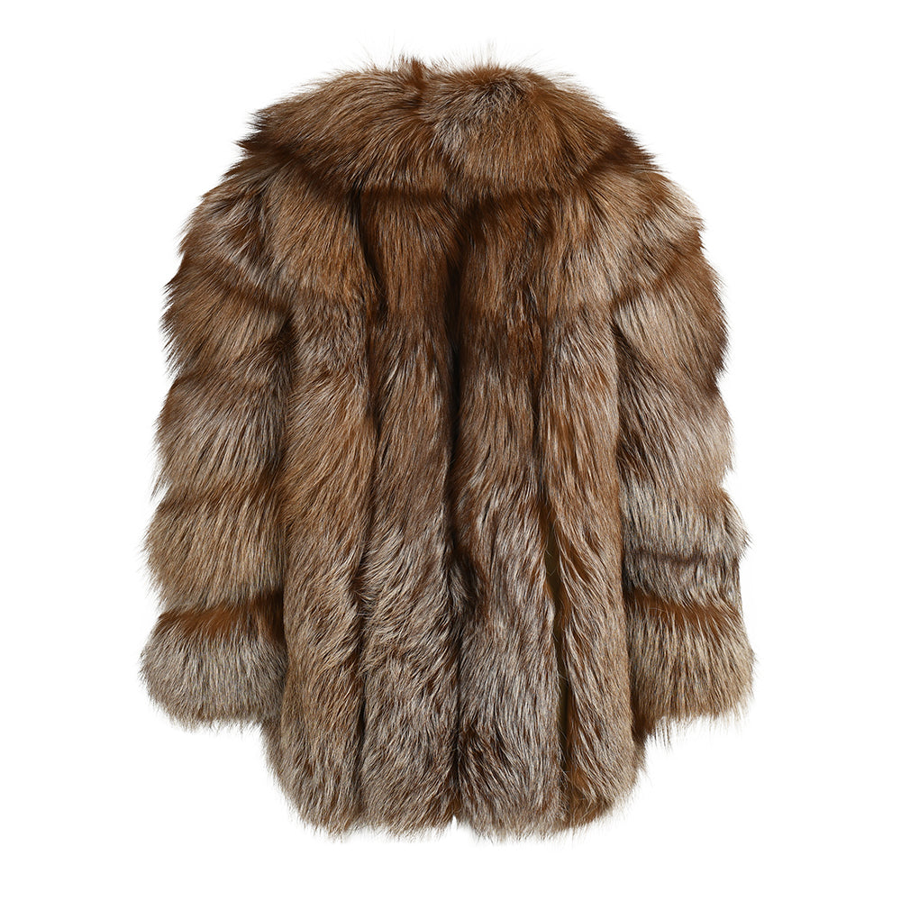 Regular Length Custom Style Genuine Fluffy Fox Fur Coat Wholesale Winter Women 100% Real Fur Coat