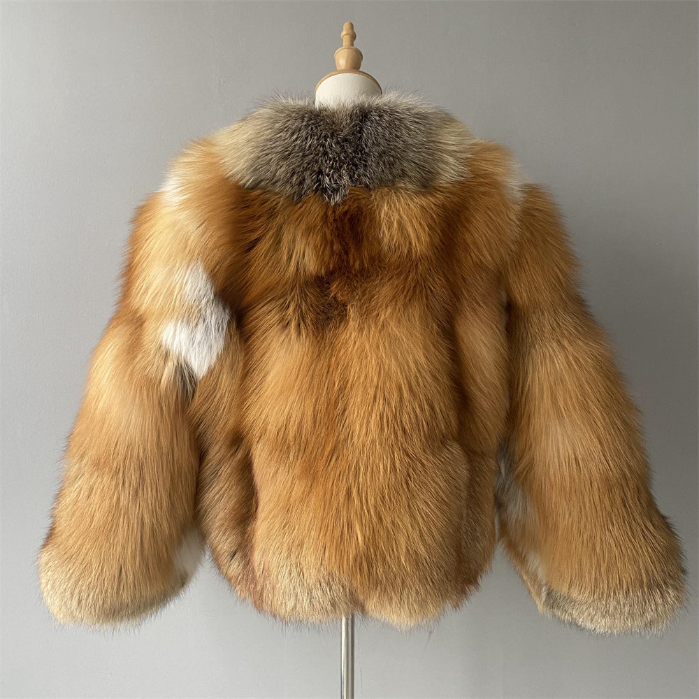 Winter Warm Thick Regular Length Ladies Genuine Fluffy Fox Fur Coat Custom Wholesale Women Real Fox Fur Coat