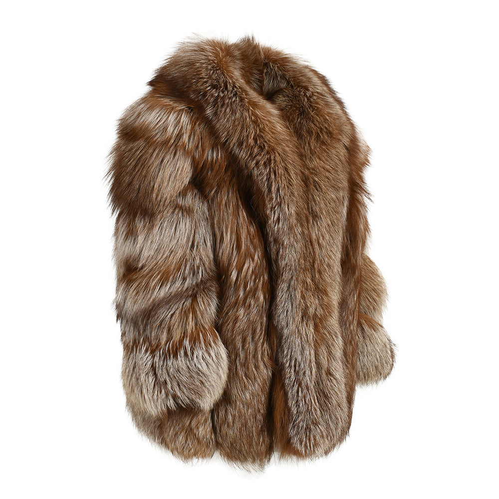 Regular Length Custom Style Genuine Fluffy Fox Fur Coat Wholesale Winter Women 100% Real Fur Coat