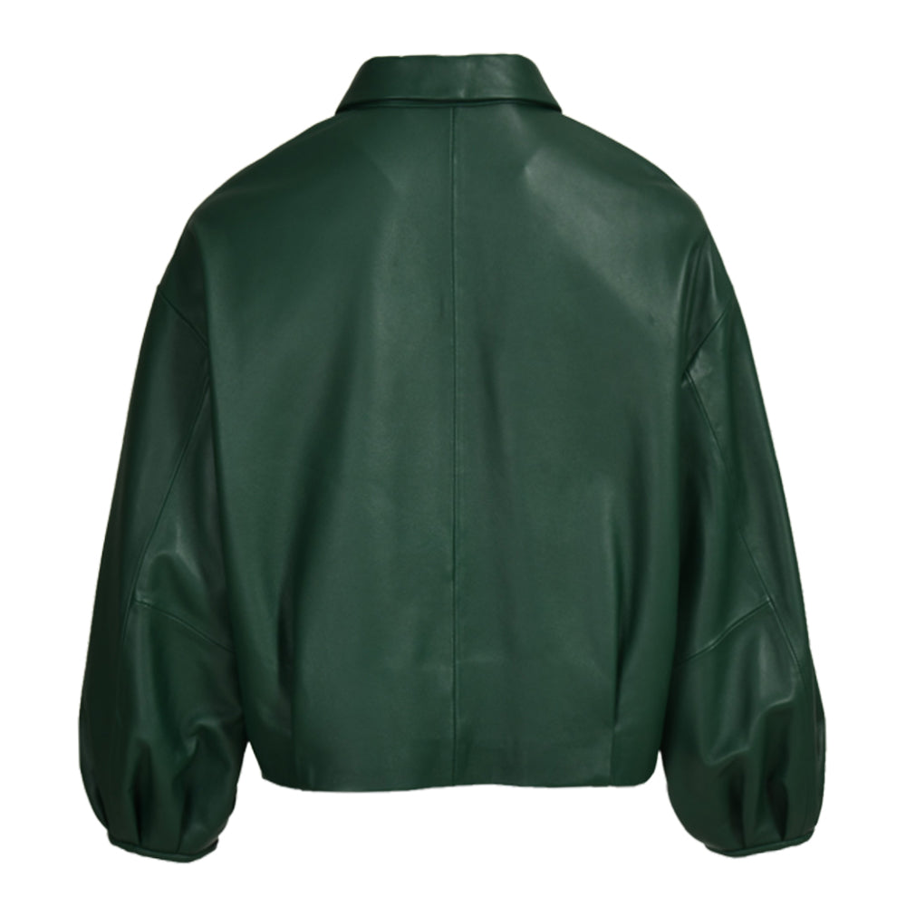 Spring Genuine Sheepskin Leather Jackets Custom Color Button Design