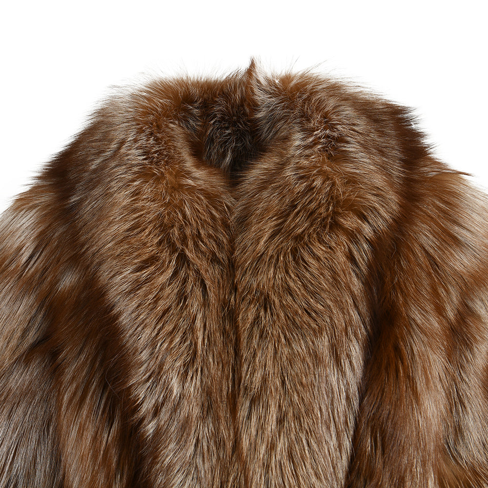 Regular Length Custom Style Genuine Fluffy Fox Fur Coat Wholesale Winter Women 100% Real Fur Coat