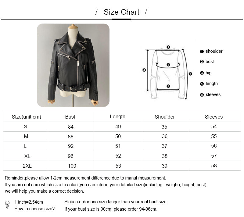 Women Genuine Sheepskin Leather Jackets Zipper Design Wholesale Custom Mens Leather Jacket