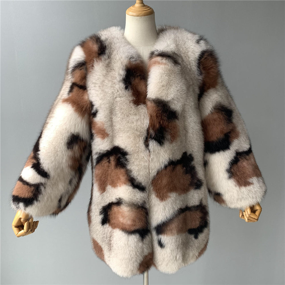 Jaxmonoy High Quality Warm Winter Female Real Fox Fur Coat