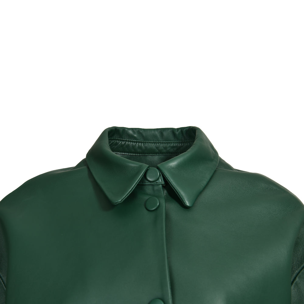 Spring Genuine Sheepskin Leather Jackets Custom Color Button Design