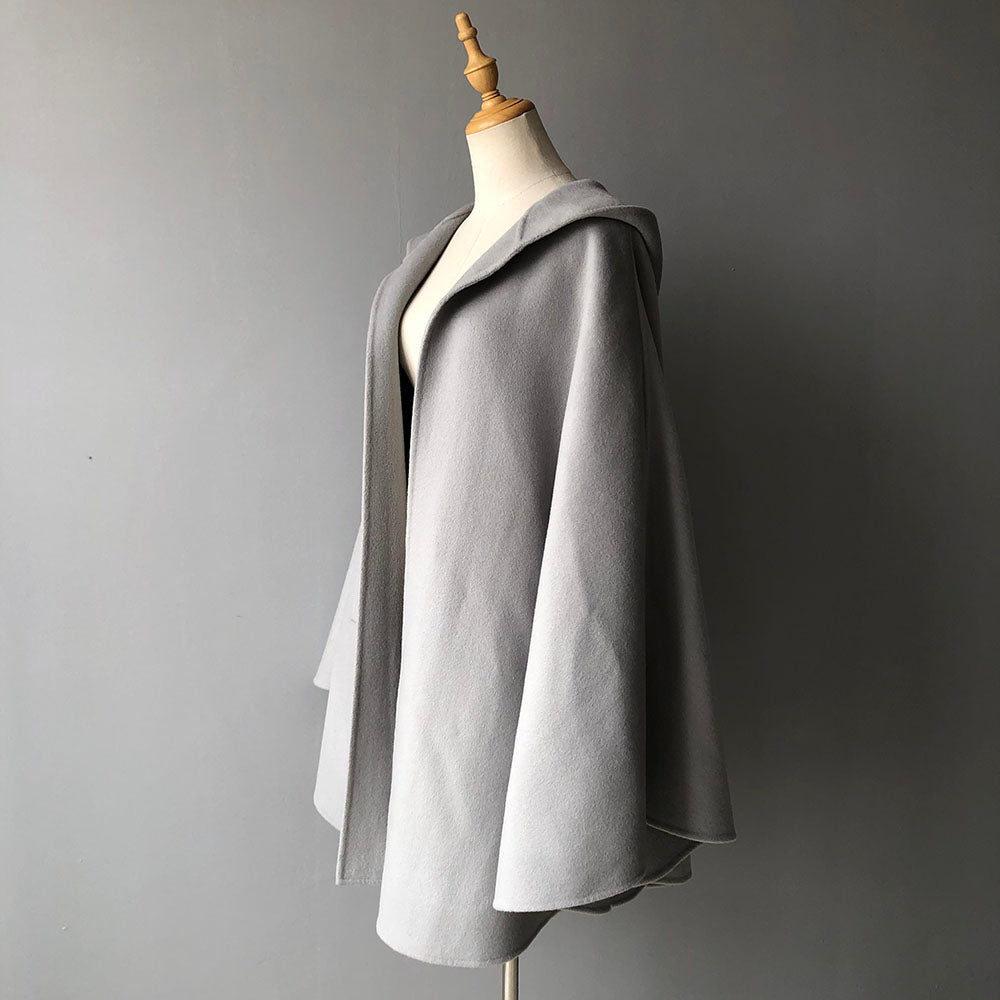 Jaxmonoy Fashion Girls Double Sided Cashmere Wool Cloak