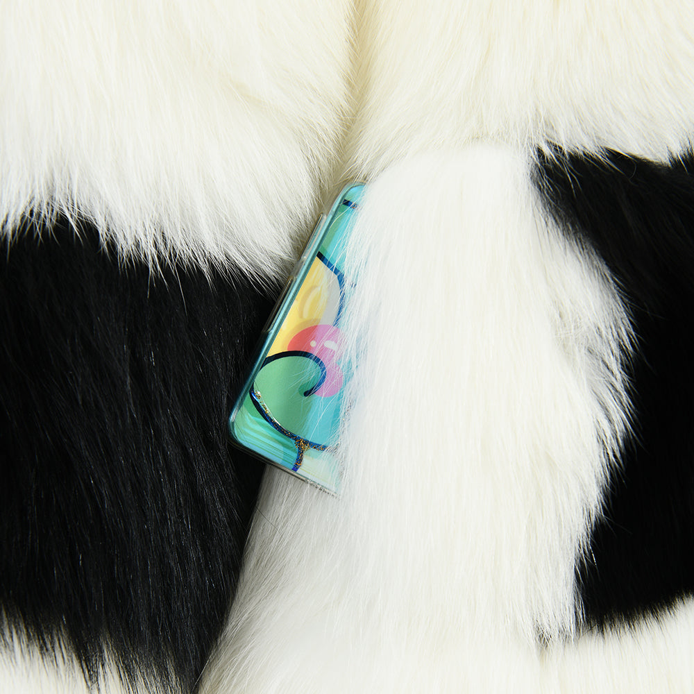 Long Style Mixed Color Luxury Genuine Fox Fur Coat Fashion Women Real Fox fur Winter Coat