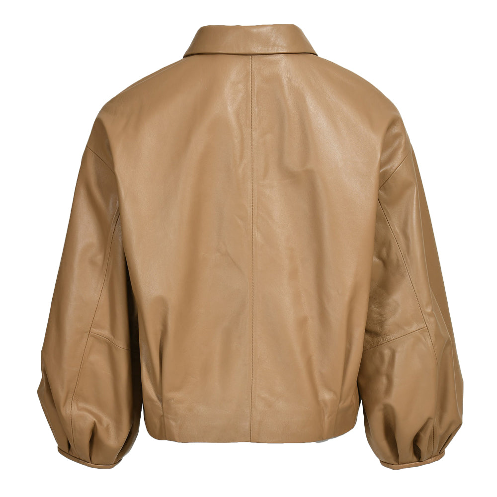 Spring Genuine Sheepskin Leather Jackets Custom Color Button Design