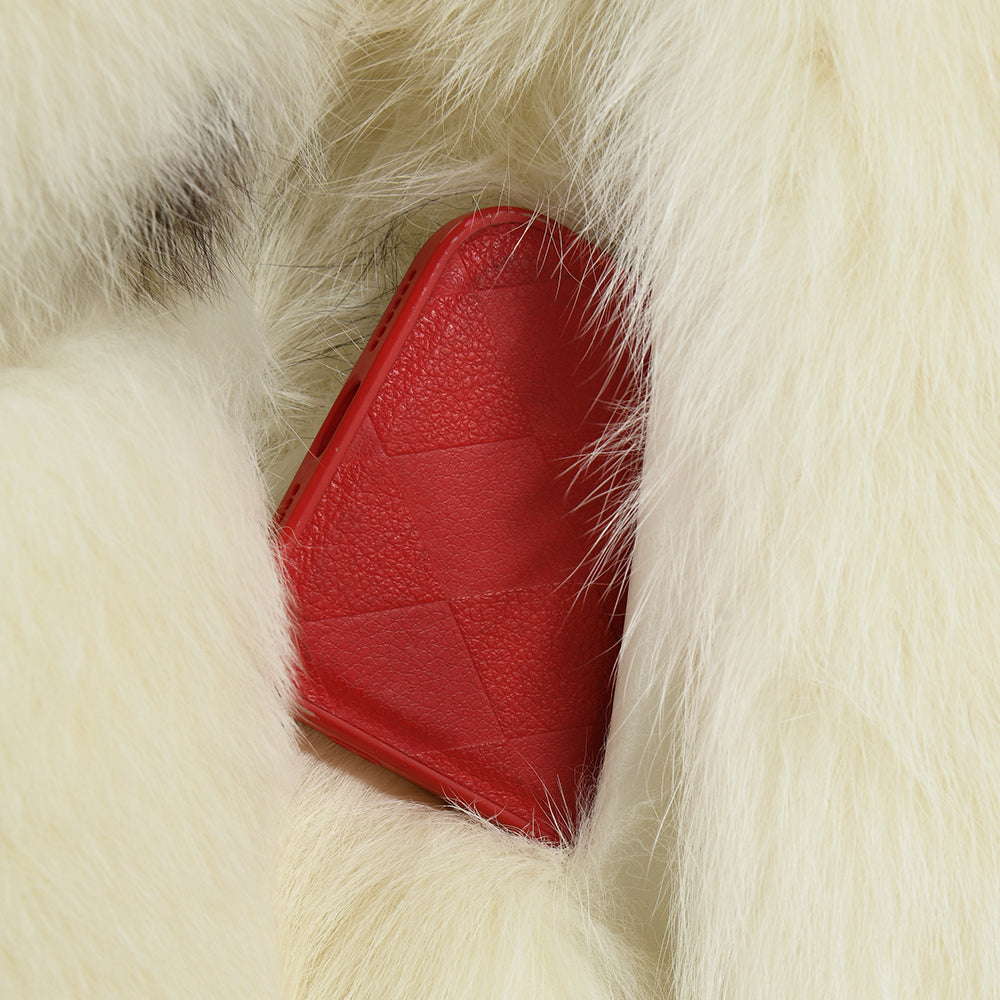 Fluffy Real Fox Fur Coat Luxury Fur Collar Wholesale Fur Lined Winter Coat