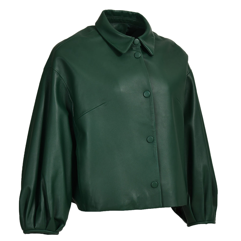 Spring Genuine Sheepskin Leather Jackets Custom Color Button Design