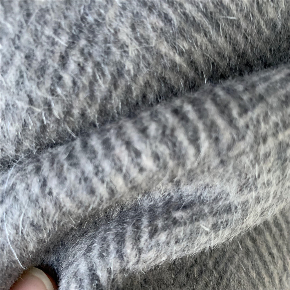 Jaxmonoy Fashionable Women Cashmere Coat With Big Real Fox Fur Collar
