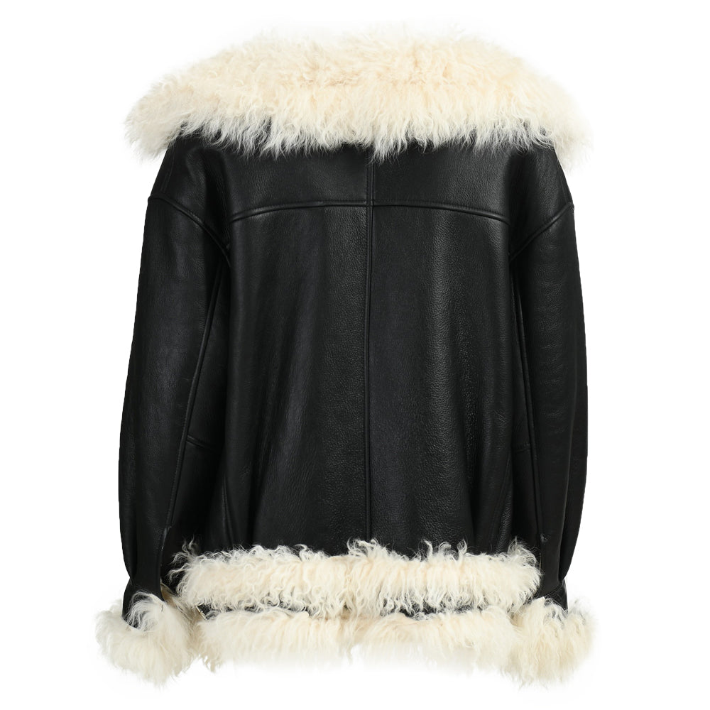 Winter Warm Thick Fahion Ladies Sharling Coat With Real Lamb Fur Custom Genuine Leather Jacket Woman Shearling
