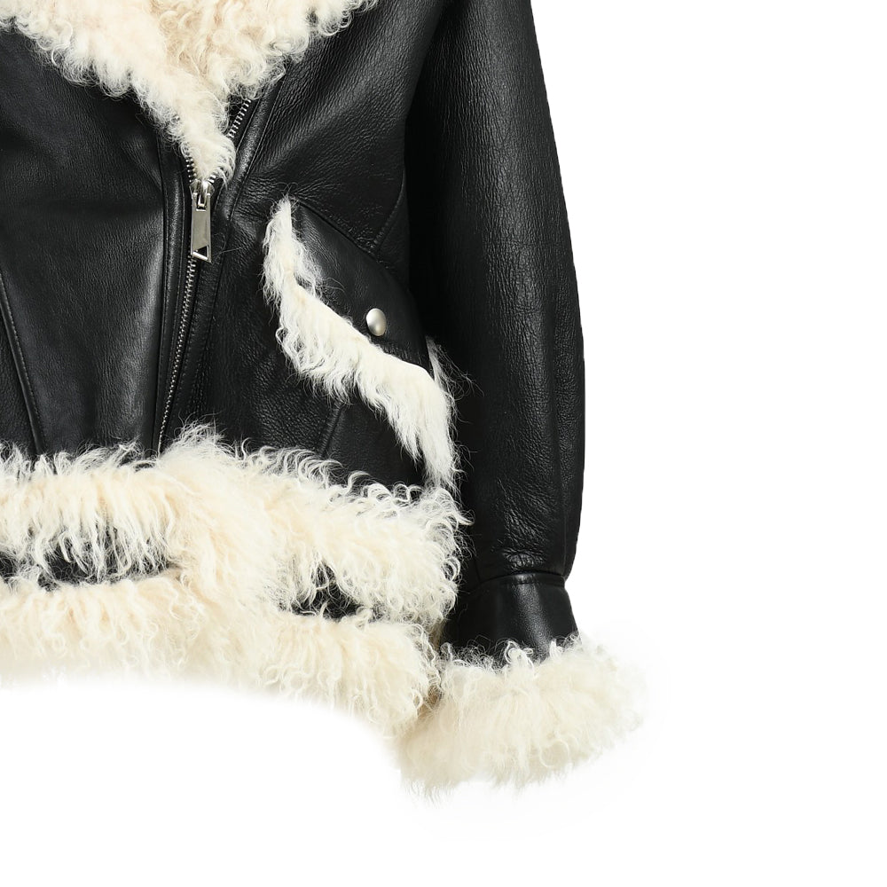 Winter Warm Thick Fahion Ladies Sharling Coat With Real Lamb Fur Custom Genuine Leather Jacket Woman Shearling