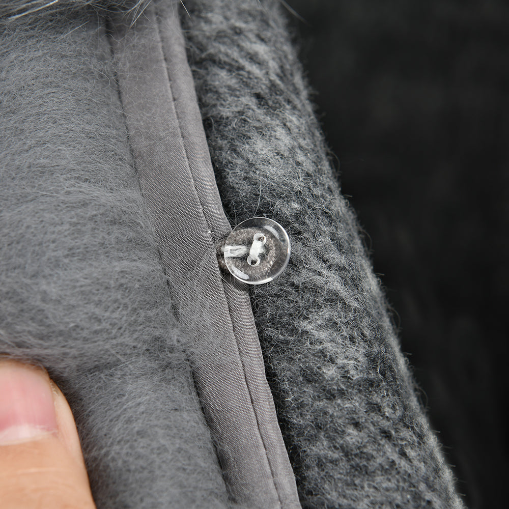 Custom High Quality Double-faced Cashmere Coat With Luxury Real Fox Fur Collar