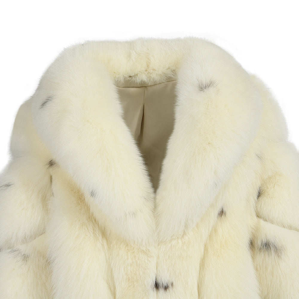Fluffy Real Fox Fur Coat Luxury Fur Collar Wholesale Fur Lined Winter Coat