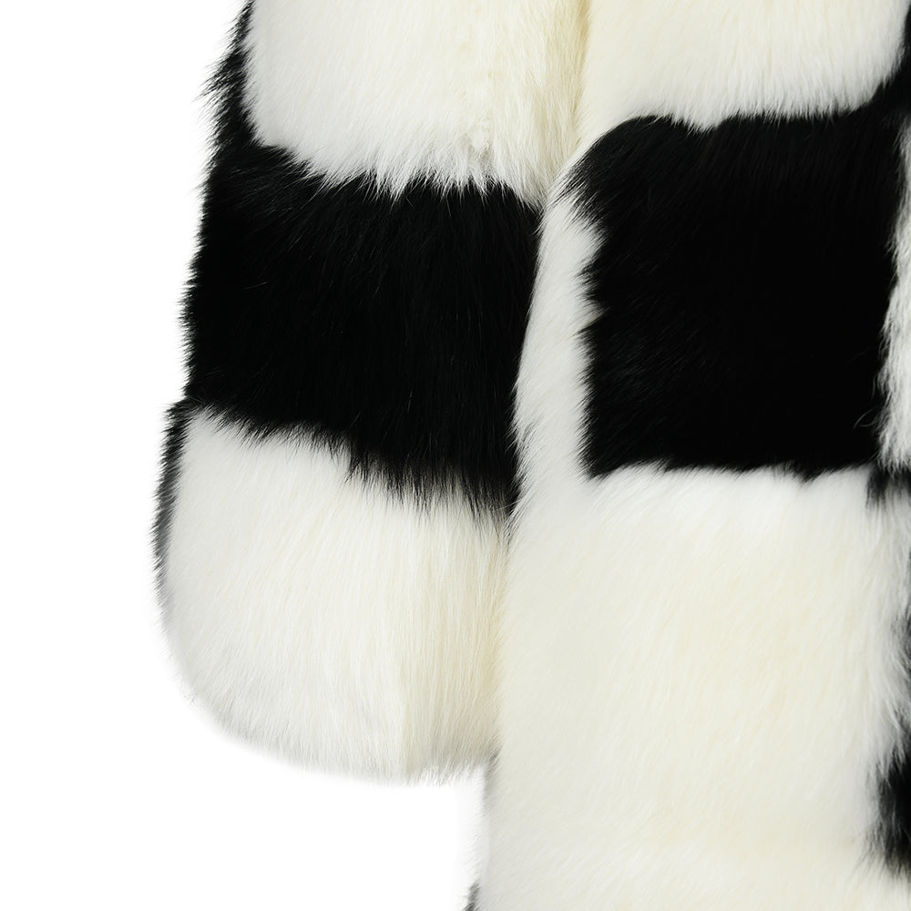 Long Style Mixed Color Luxury Genuine Fox Fur Coat Fashion Women Real Fox fur Winter Coat