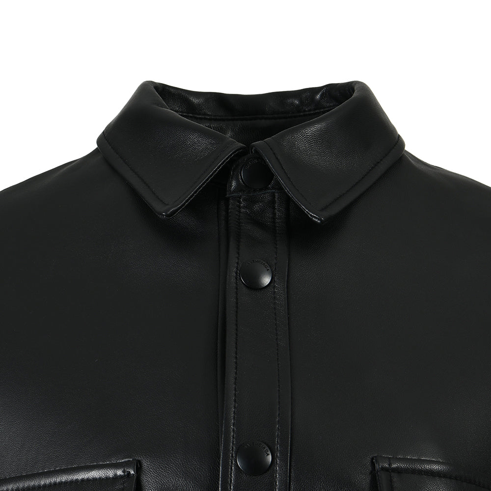 Turn-down Collar Real Sheepskin Leather Jacket for women