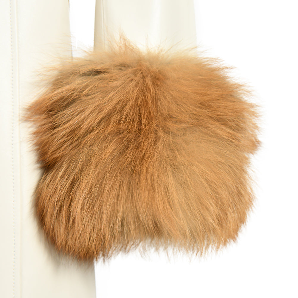 Long Leather Coats With Fur Collar And Cuffs Sheepskin Leather Jackets Unisex