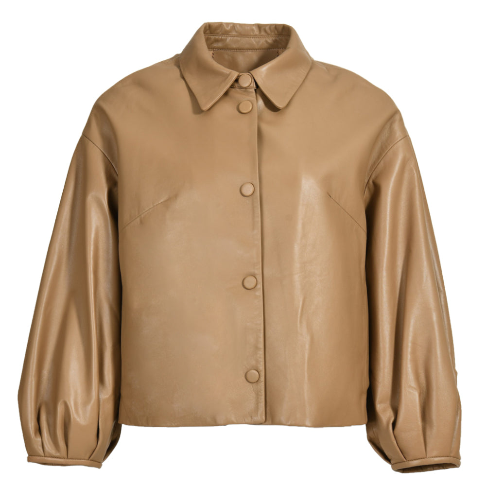 Spring Genuine Sheepskin Leather Jackets Custom Color Button Design