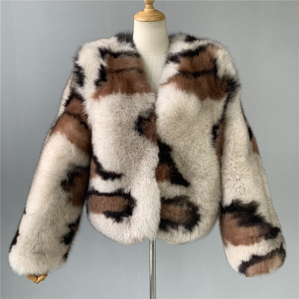 Jaxmonoy High Quality Warm Winter Female Real Fox Fur Coat