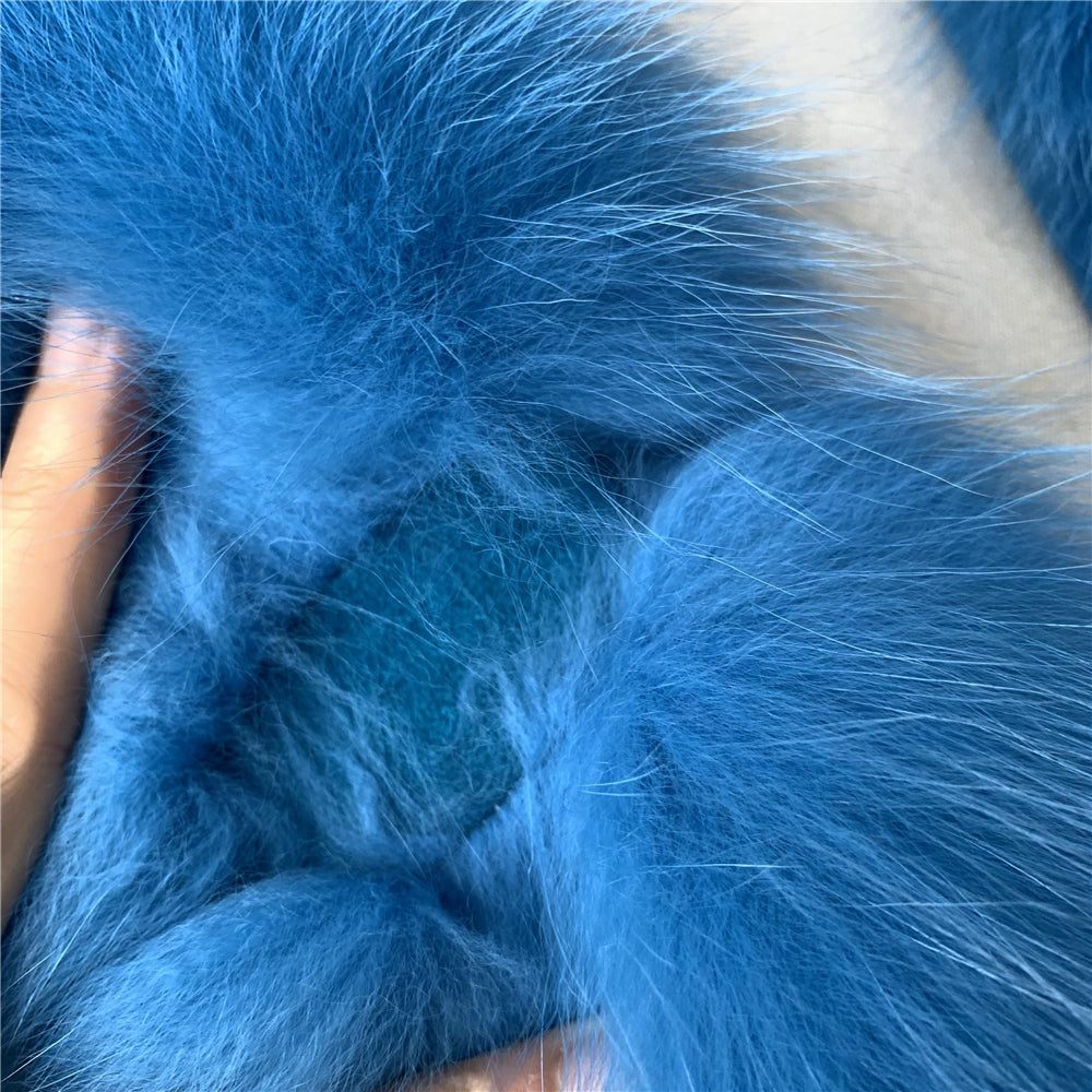 Jaxmonoy Slim Cashmere Coat Long Style Overcoat With Big Real Fur Collar And Double Cuffs